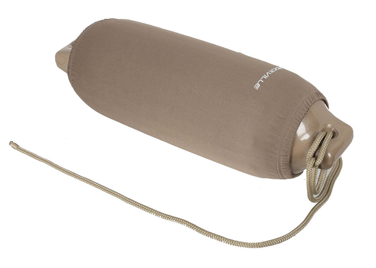 Rockville FEN210-SAND Boat Fender Package 2 Bumpers 10"x30", 2 Covers, 2 Lines
