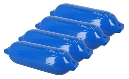 Rockville FEN485-BLUE Boat Fender Package 4 Bumpers 8.5"x27", 4 Covers, 4 Lines