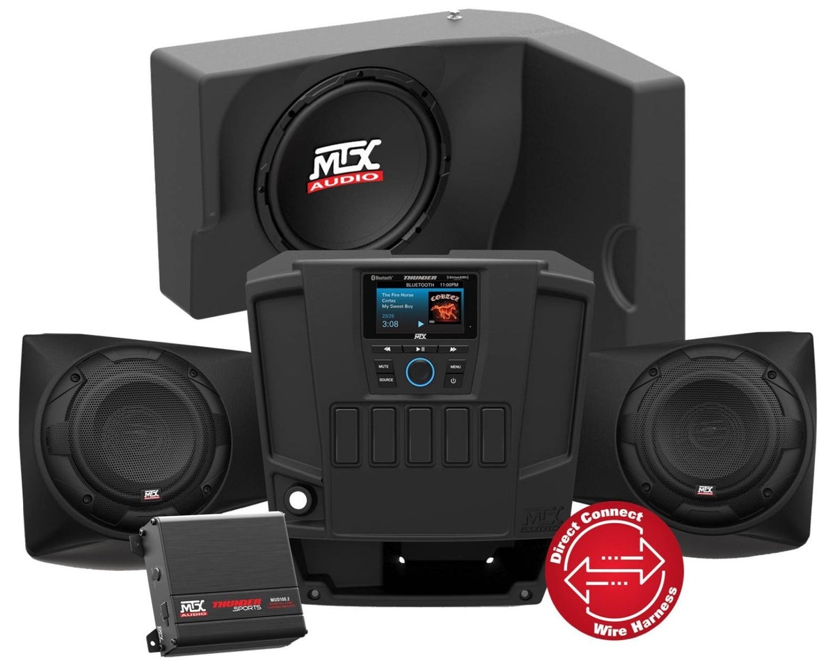 MTX RANGERSYSTEM2 3) Speakers+2) Amps for 14-18 POLARIS RANGER+Bluetooth Speaker