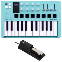 Arturia MiniLab 3 Aquamarine 25-Key MIDI Keyboard Controller+Sustain Pedal