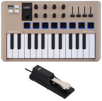 Arturia MiniLab 3 Champagne 25 key MIDI USB Keyboard Controller+Sustain Pedal