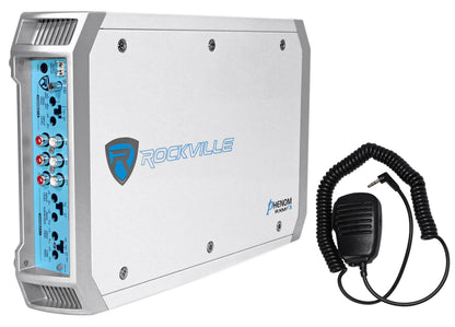 Pair MTX Audio WET77-W 7.7" 300 Watt Marine Boat Speakers+4-Ch. Amplifier+Wires