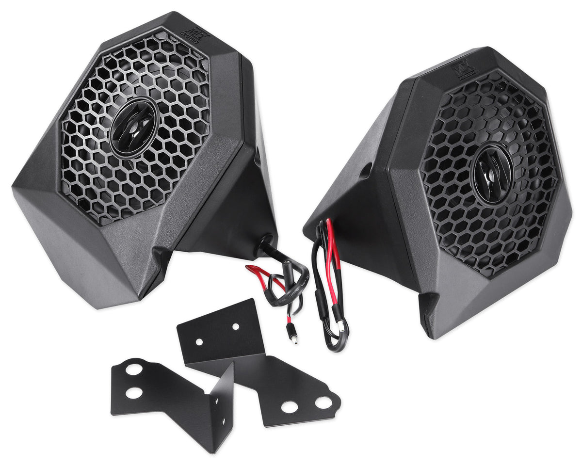 8" Tower Speakers for 14-18 Polaris RZR XP1000/900+Pods Bluetooth Player+Kit