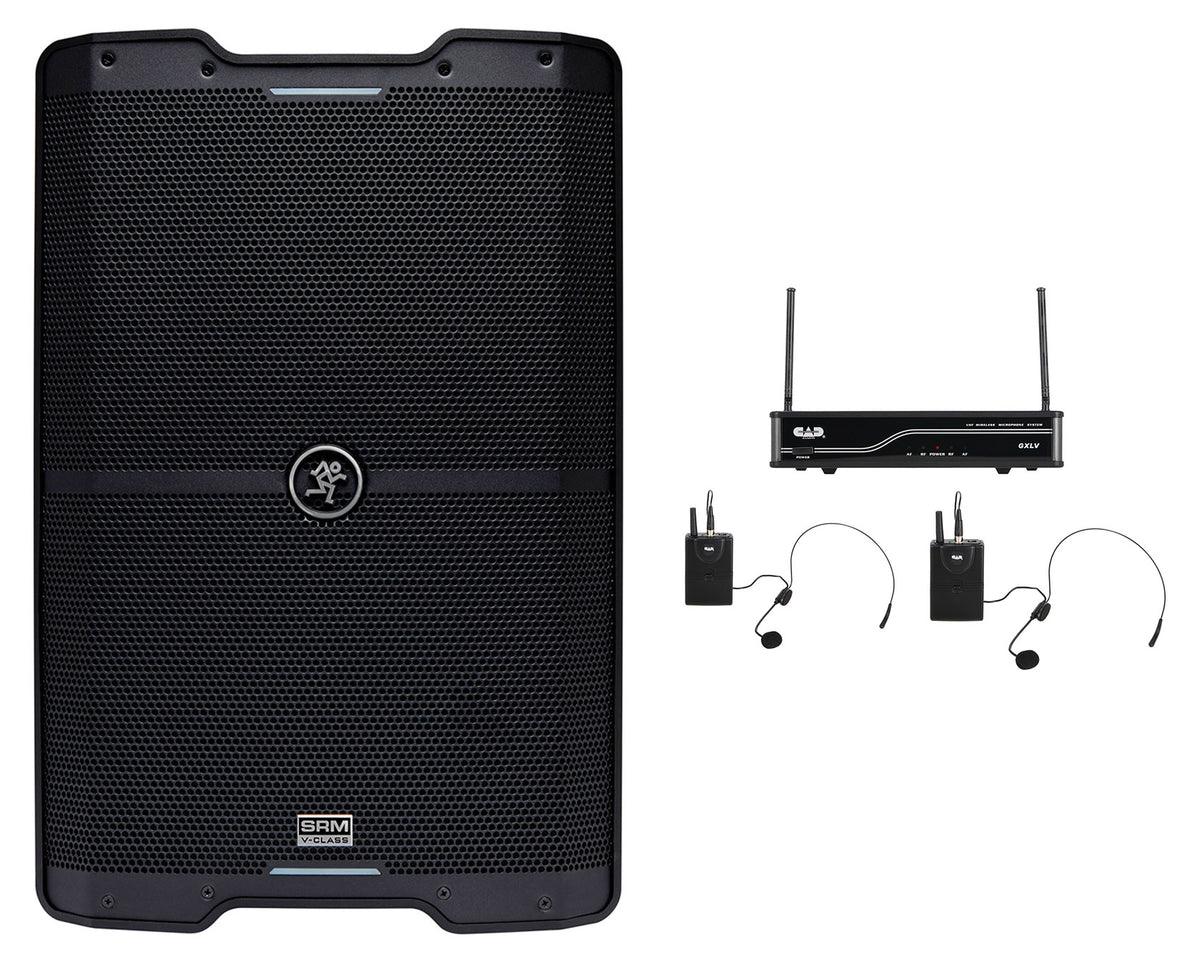 Mackie SRM210 V-Class 10” 2000w Active PA DJ Speaker, Bluetooth+CAD Dual Headset
