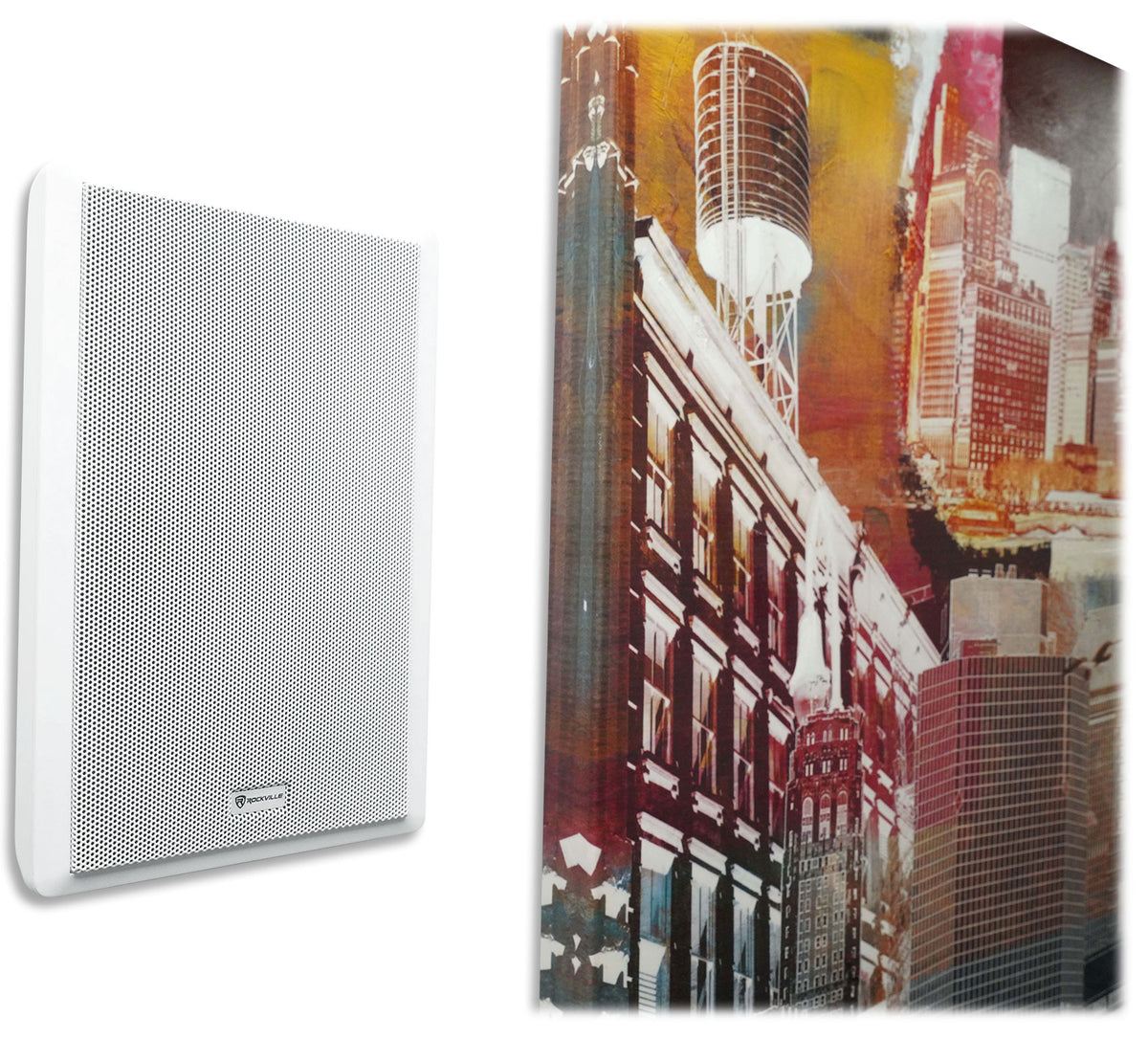 CSA 140Z Commercial 70V Amplifier + (2) White 5.25" Slim Wall Speakers