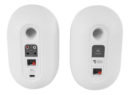 (2) 104SET-BTW Active Studio Monitors w/Bluetooth + White Adjustable Stands