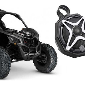 6.5" Roll Bar Roll Cage Tower Speakers for Can-Am Maverick X3+Pods+White Grills