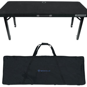 Rockville RTBL4 Adjustable DJ Table Folding Legs+Bag+Gooseneck Tablet Stand