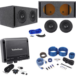 2 Alpine W12S4 12" 500w RMS Car Subwoofers+Vented Sub Box+Mono Amplifier+Amp Kit