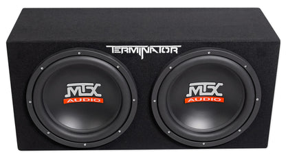 MTX Terminator TNE212DV 1000 Watt RMS Dual 12” Subwoofers Subs + Vented Sub Box