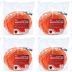 8 Rockville RCXFM100P-O Orange 100' Female to Male REAN XLR Mic Cable 100%Copper