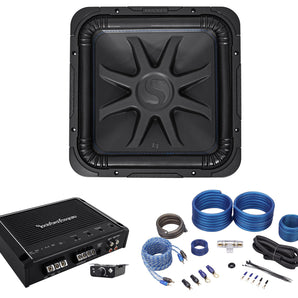 Kicker L7S154 15" 2000w Solobaric L7S Car Subwoofer+Rockford Amplifier+Amp Kit