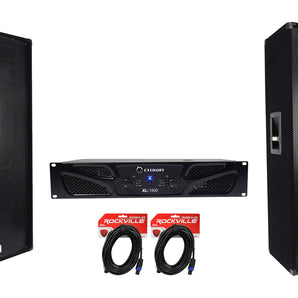 Crown Pro XLi1500 2 Channel DJ/PA Power Amplifier + (2) Dual 15” 3-Way Speakers