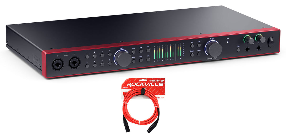 SCARLETT 18I20 4G 4th Gen 24-bit 192 kHz Recording Interface + XLR Cable