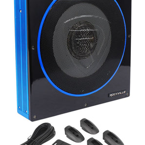 Rockville RW10CA 10 800 Watt Slim Low Profile Active Powered Car Subwoofer Sub