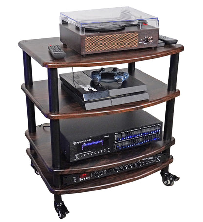 FLX Dark Wood 4-Shelf + Dark Wood Add-On Shelf Bundle
