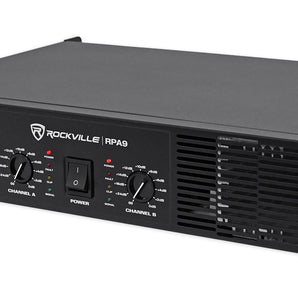 Rockville RPA9 3000 Watt Peak /800w RMS 2 Channel Power Amplifier Pro/DJ Amp