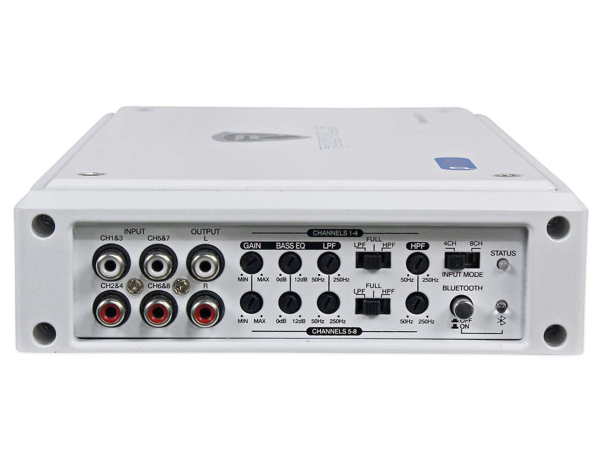 Rockville RXM8BTW 8 Channel Marine/Boat Bluetooth Amplifier+Kicker 4Zone Control