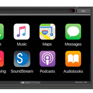 Soundstream VRCPAA-7DR 7" Monitor DVD Receiver w/CARPLAY/ANDROID AUTO+Backup Cam