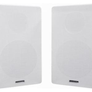 2) Rockville RockShelf 68W 400w White 6.5" Home Theater Bookshelf Speakers/8 Ohm