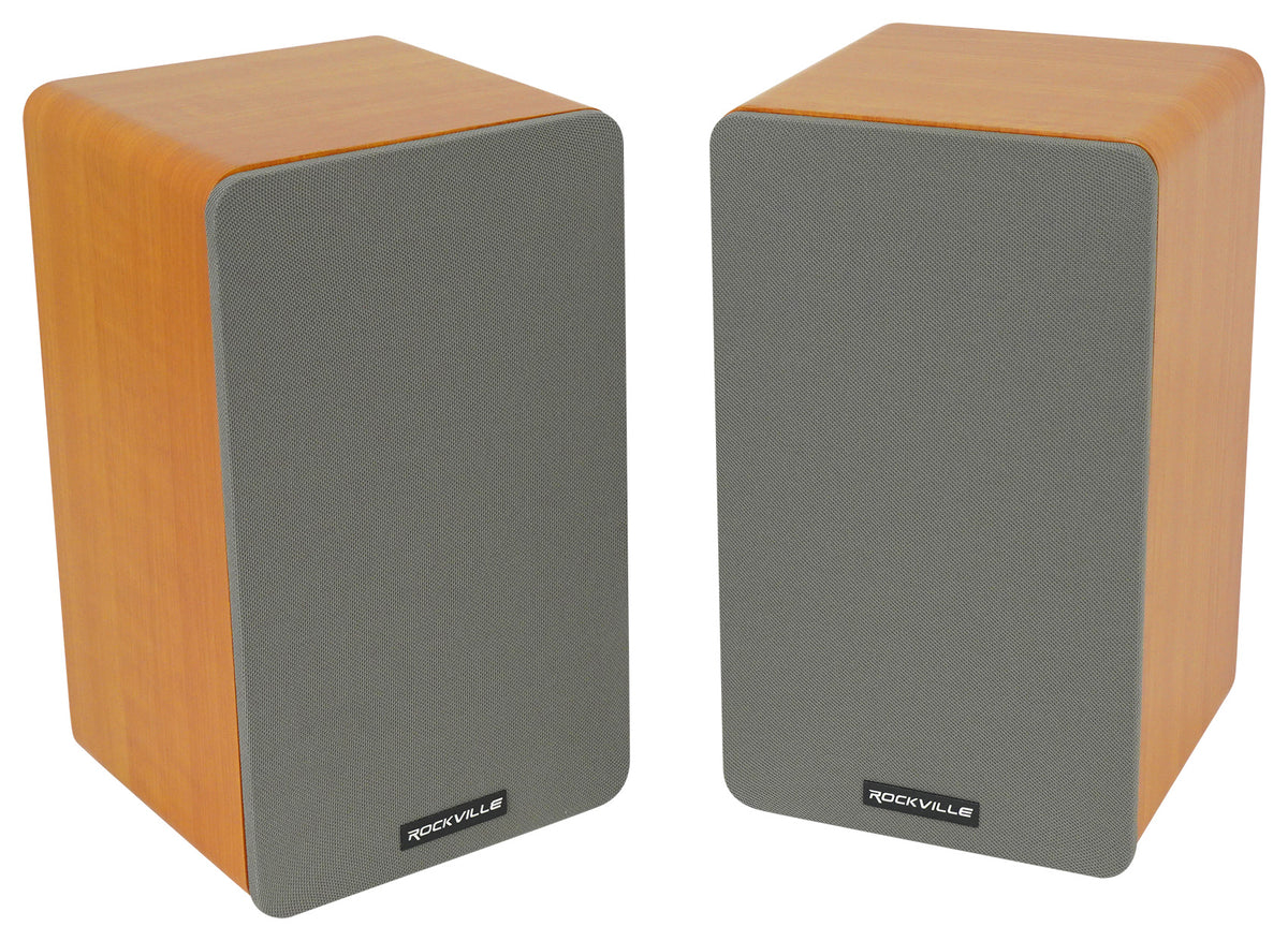 2) Rockville RockShelf 58C 360w 5.25" Wood Bookshelf Speakers+Bluetooth/Wifi Amp