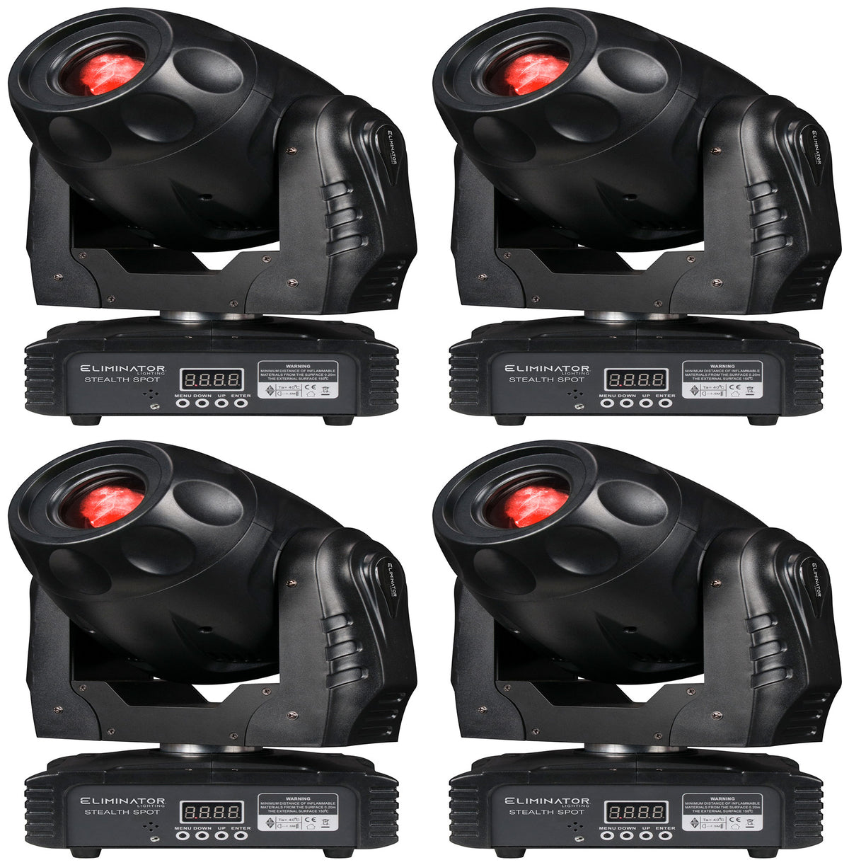 (4) Stealth Spot 60W LED DMX Moving Head Spot Lights