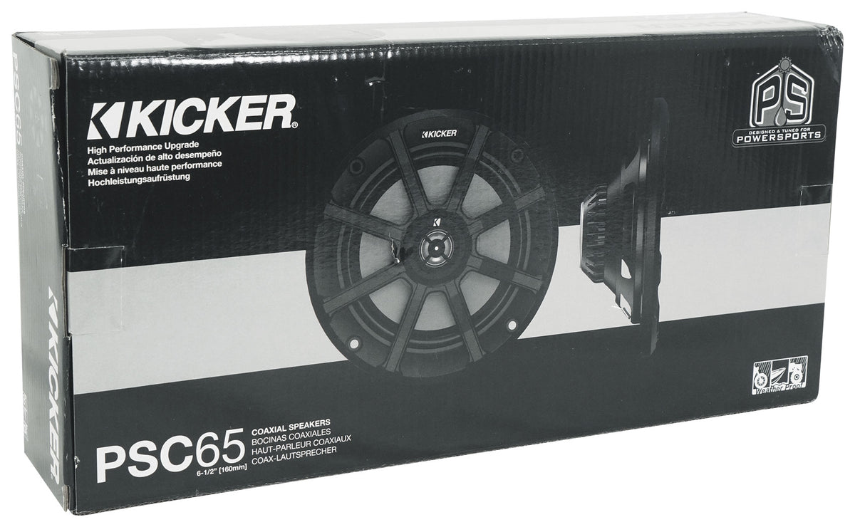 Pair KICKER 51PSC654 6.5" 120 Watt Speakers For Motorcycle/ATV/UTV 4-Ohm PSC65