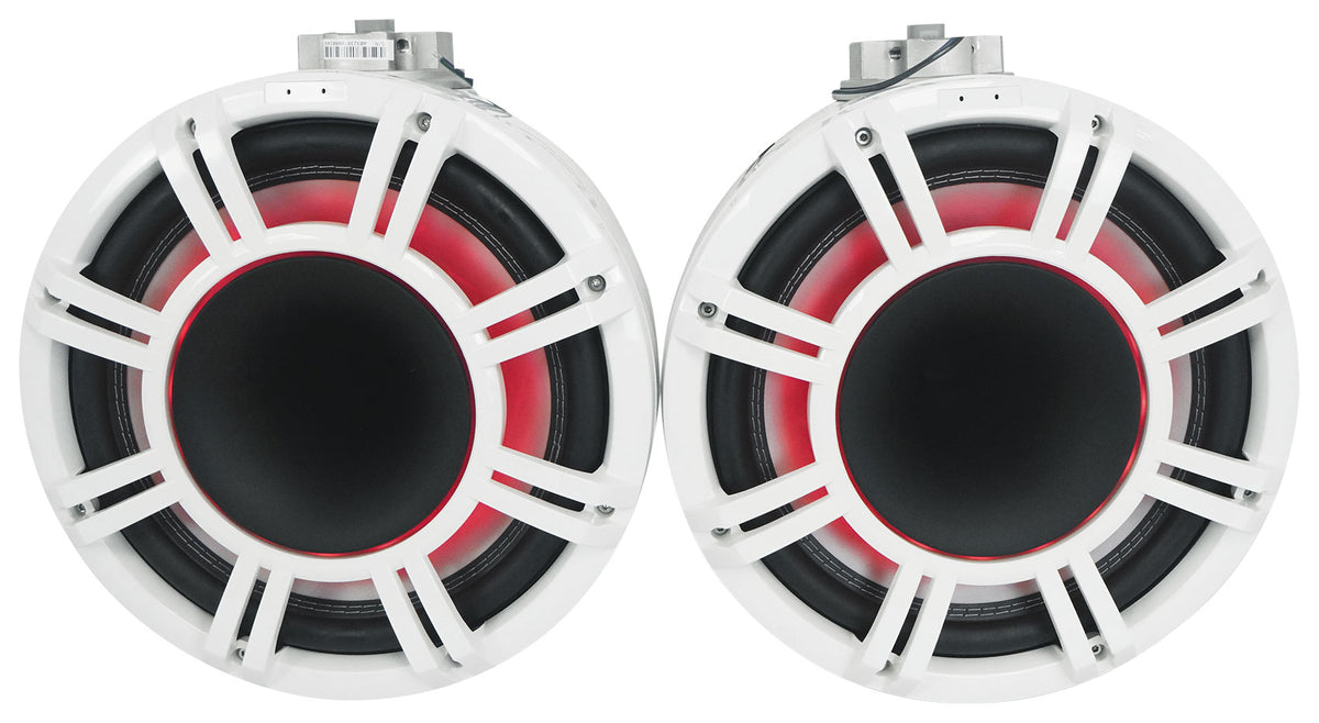 Pair KICKER 47KMFC11W 11" Marine Horn Loaded Flat Mount Tower Speakers KMFC11W
