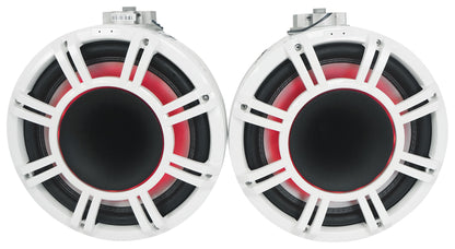Pair KICKER 47KMFC11W 11" Marine Horn Loaded Flat Mount Tower Speakers KMFC11W