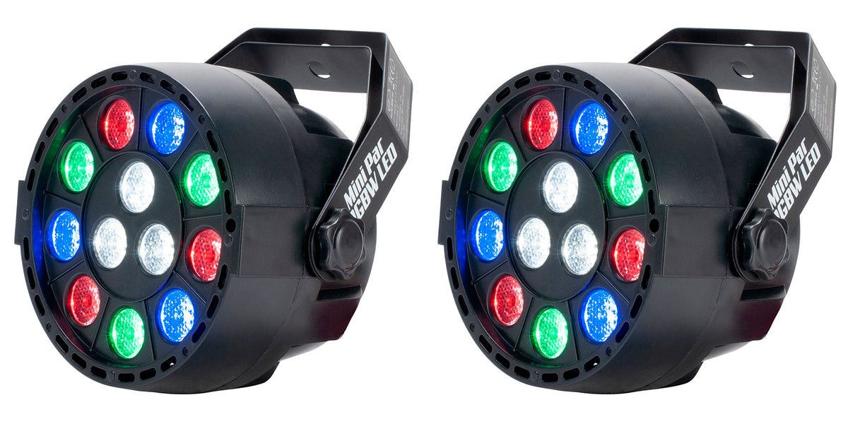 (2) Mini Par RGBW LED DMX Wash Lights