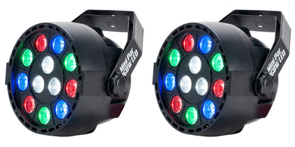 (2) Mini Par RGBW LED DMX Wash Lights