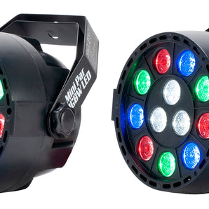 (2) Eliminator Mini Par LED DMX Par Wash Lights For DJ/Stage/Clubs/Bars/Events