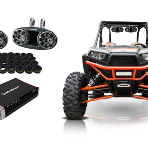 Kicker 6.75" 300w Rollcage Speakers+2-Ch Amp+Player for Polaris/ATV/UTV/RZR/CART