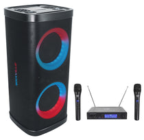 BASS PARTY 65 V2 Rechargeable LED Bluetooth Speaker+(2) Wireless Mics