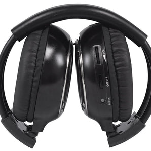 Pair Of TVIEW T110PL-BLACK 11.2" Headrest Car Monitors + 2 Wireless Headphones