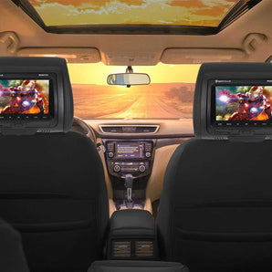 Rockville RVD721-BK 7 inch Black Plug N Play Dual DVD/USB/HDMI Car Headrest Monitors