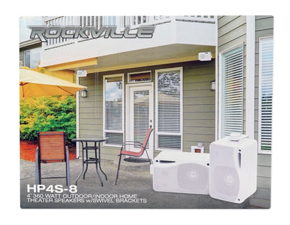 Rock Zone 8 Ch. Multi Room Home Receiver+(16) White 4" Wall Speakers