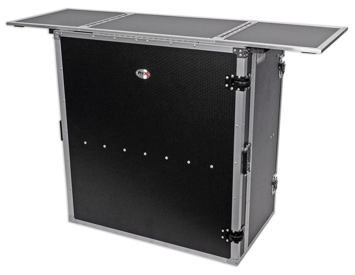 ProX XS-DJSTN Portable Foldout Mobile DJ Combo Table Facade+Gooseneck Mic Stand