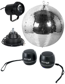 M600EL 16" Mirror Ball+Pinspot Light+2 Bluetooth Speakers