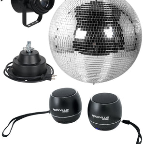 Eliminator American DJ M600EL 16" Mirror Ball+Pinspot Light+2 Bluetooth Speakers