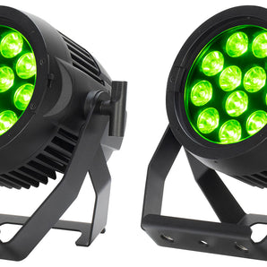 (2) American DJ Encore LP12IP 12 x 20 Watt Outdoor RGBL LED DMX Par Wash Lights