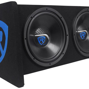 Rockville RV12.2B 1200w Dual 12" Car Subwoofer Enclosure+Mono Amplifier+Amp Kit