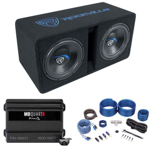 Rockville DV12K51 Dual 12" K5 2800w Car Subwoofers+Vented Box+MB Quart Amplifier