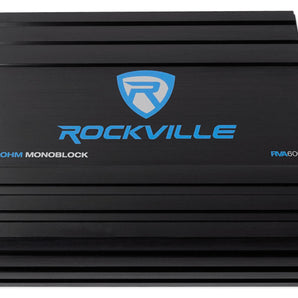 Rockville RV12.1C 600w 12" Loaded Car Subwoofer Enclosure+Mono Amplifier+Amp Kit