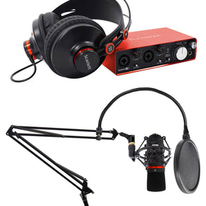 Focusrite Scarlett 2i2 Gaming Streaming Twitch Kit w/Interface+Mic+Headphones