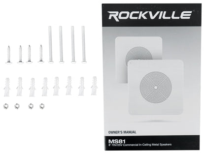 CSA140Z 70V Amplifier + (4) MS81 Metal Ceiling Speakers