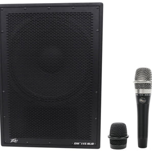 Peavey DM 115 Sub 15" 1000W Powered DSP Subwoofer DM115 Sub+Blue Microphone