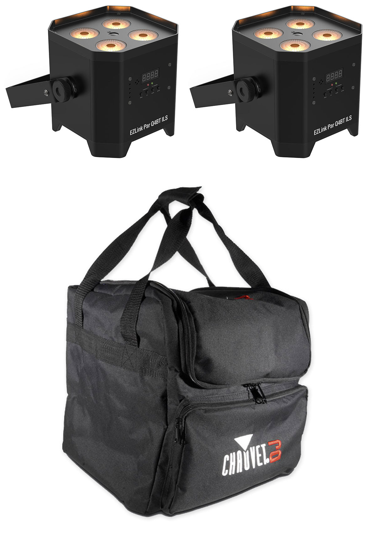 EZLink Par Q4BT ILS Lights + CHS-40 Travel Bag Bundle