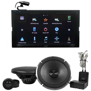 JVC KW-V960BW Bluetooth Wireless CarPlay Receiver+Alpine 6.5" Component Speakers