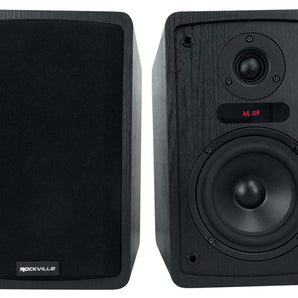 Rockville ELITE-5B 5.25 inch Powered Bookshelf Speakers Bluetooth Mic/Optical In